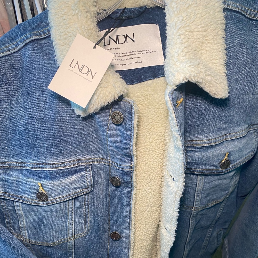 Women's Classic Blue Denim Jacket with Sherpa Lining